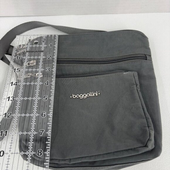 Baggallini Crossbody Bag Gray Small Handbag Multiple Zip Pockets - Picture 7 of 9